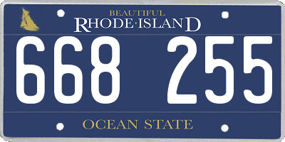 RI license plate 668255