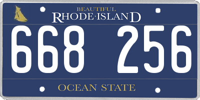 RI license plate 668256