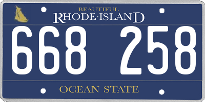 RI license plate 668258