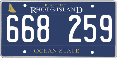 RI license plate 668259