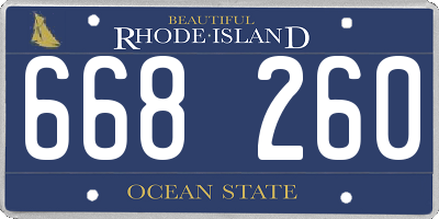 RI license plate 668260