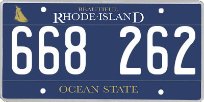 RI license plate 668262