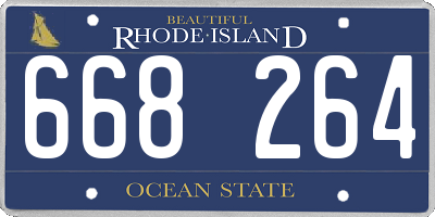 RI license plate 668264