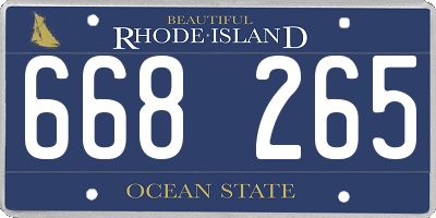 RI license plate 668265