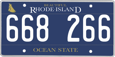 RI license plate 668266