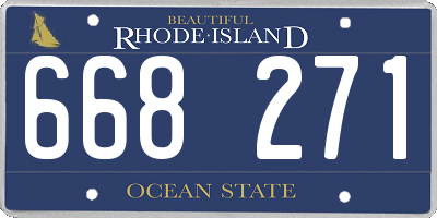 RI license plate 668271
