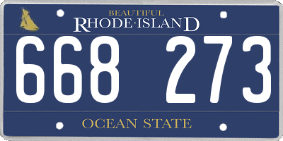 RI license plate 668273