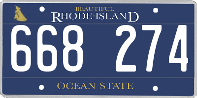 RI license plate 668274