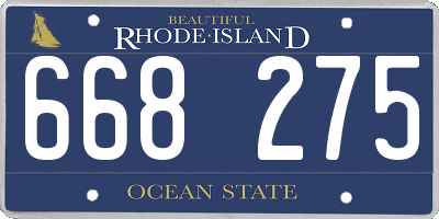 RI license plate 668275