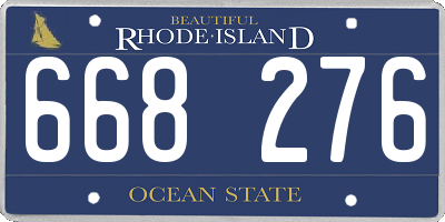 RI license plate 668276