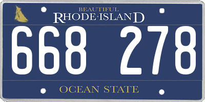RI license plate 668278