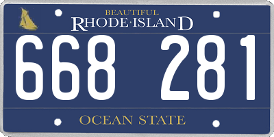 RI license plate 668281