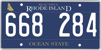 RI license plate 668284