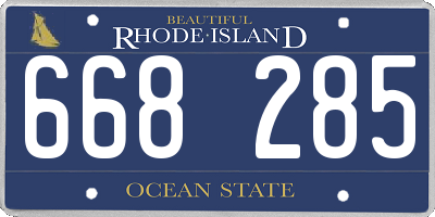 RI license plate 668285