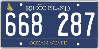 RI license plate 668287