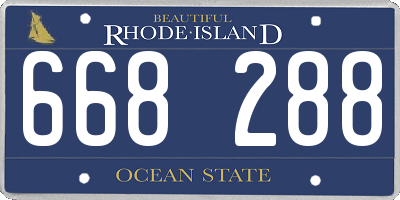 RI license plate 668288