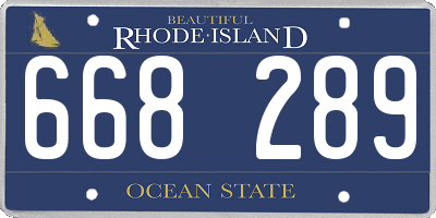 RI license plate 668289