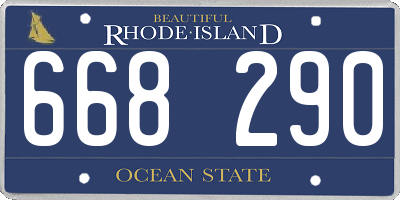 RI license plate 668290