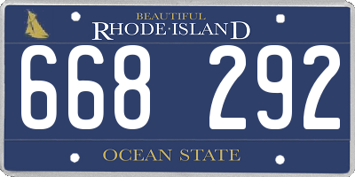 RI license plate 668292