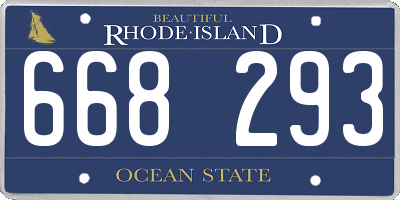 RI license plate 668293