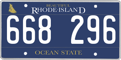 RI license plate 668296