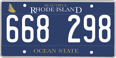 RI license plate 668298