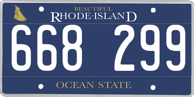 RI license plate 668299