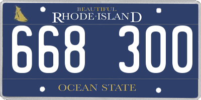 RI license plate 668300