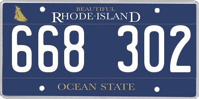 RI license plate 668302
