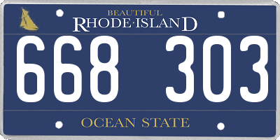 RI license plate 668303