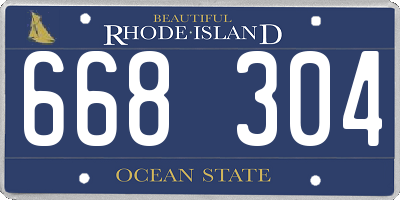 RI license plate 668304