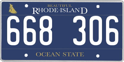 RI license plate 668306