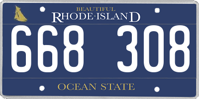 RI license plate 668308