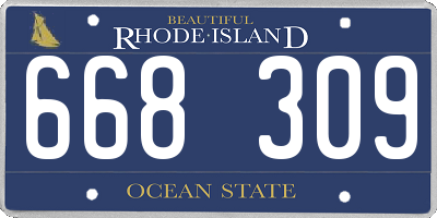 RI license plate 668309