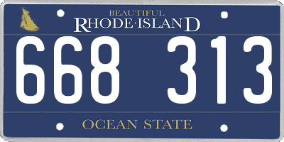 RI license plate 668313