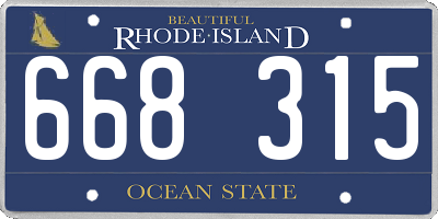 RI license plate 668315
