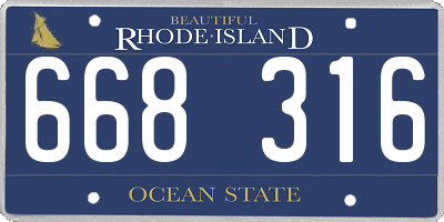 RI license plate 668316