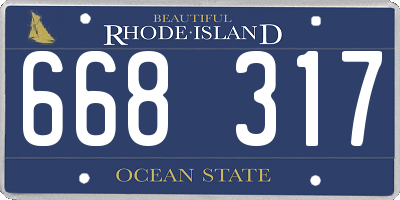 RI license plate 668317