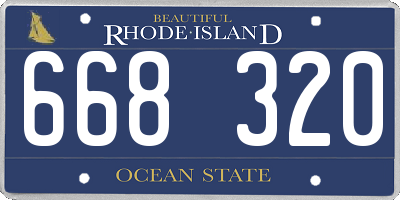 RI license plate 668320