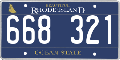 RI license plate 668321