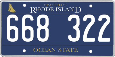 RI license plate 668322
