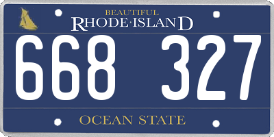 RI license plate 668327