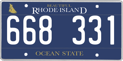 RI license plate 668331