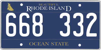 RI license plate 668332