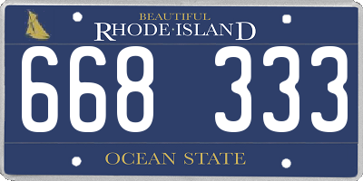 RI license plate 668333