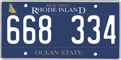 RI license plate 668334