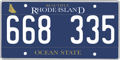 RI license plate 668335