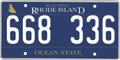 RI license plate 668336