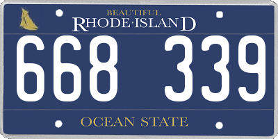 RI license plate 668339