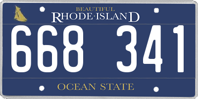 RI license plate 668341